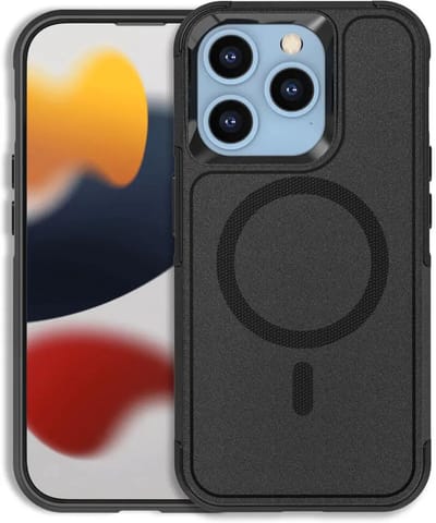 Hoesje Geschikt voor Apple iPhone 15 Pro - Compatibel met MagSafe - Back Cover met Magneet - Dual-Layer Hybride Case Zwart