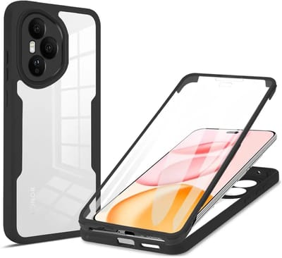 Hoesje geschikt voor HONOR 400 Pro - Techsuit ColorVerse 360 Case met Screenprotector - Zwart