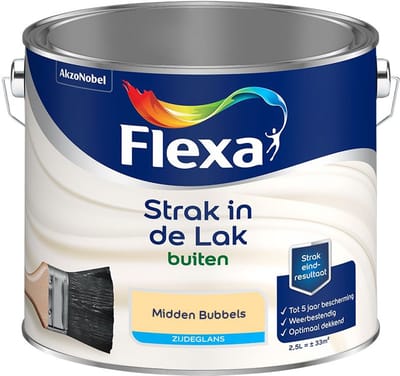 Flexa - Strak In De Lak Buitenlak Zijdeglans - Midden Bubbels - Mengverf - 2,5 L