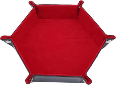 Dobbelsteen Dienblad - Opvouwbare Doos - Bordspellen Spelen - Zeshoekig Ontwerp - 2-Delig - Rood