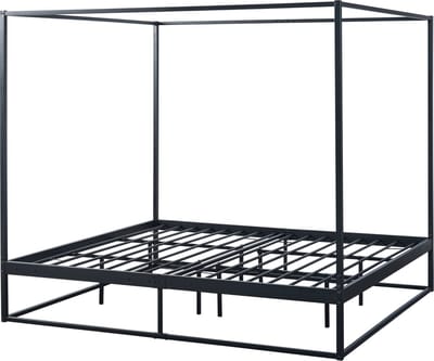Hemelbed Kristianstad met bedbodem 180x200 cm zwart