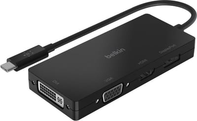 Belkin USB-C multipoort videoadapter (HDMI, VGA, Displayport, DVI) - Zwart