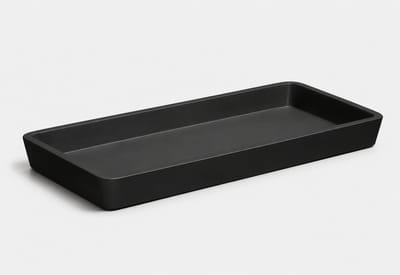 Zwarte Polyresin Tray 15x8x2 cm – Luxe Minimalistisch Plateau voor Badkamer, Parfum, Kaarsen & Accessoires
