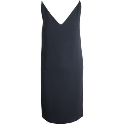 Mouwloze jurk met V-hals van Maison Margiela in zwart acetaat