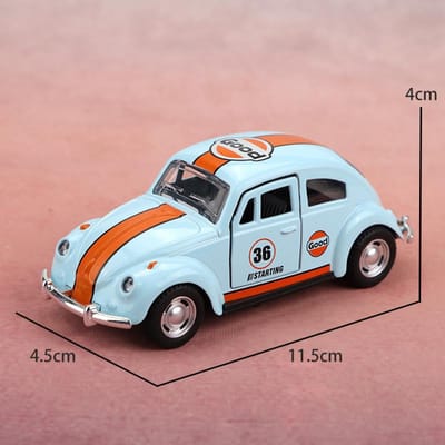 (Verpakt) 1:38 Klassieke Retro Legering Kever, Schattige Legering Pull-Back Auto, Speelgoed voor Kinderen, Schattige Antieke Stijl white