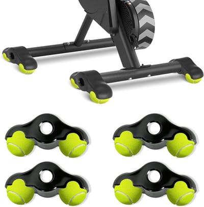 Set van 4 Rocker Plate Voeten voor Indoor Fietsen, Snap Voetadapter met 8 Tennisballen, Demping en Balans voor Fietstrainers