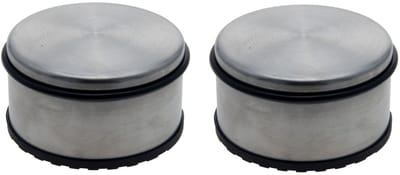 Excellent Houseware Deurstopper - Set van 2x stuks - aluminium - met rubber - 11 cm - deurstop