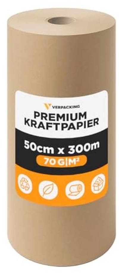 Kraftpapier 70 g/m² cadeaupapier 50 cm x 300 m - bruin verpakkingsmateriaal op rol
