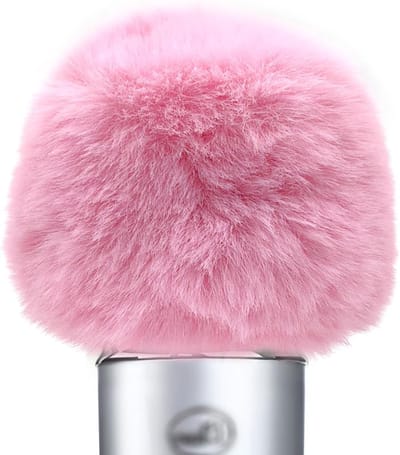 Microfoon windscherm van nepbont, anti-foam cover voor optimale geluidskwaliteit, geschikt voor Blue Yeti (roze)