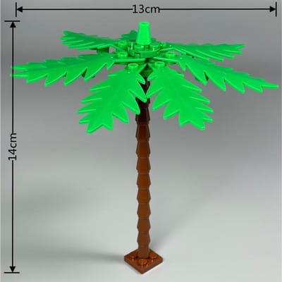 MOC Bakstenen Palmvruchtboom Kokosnoot Tropisch Regenwoud Plant Weergave Stad Bouwstenen DIY Gemonteerd Speelgoed