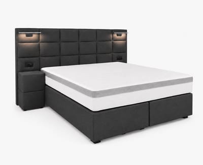 Opberg Boxspring Évora - 160x200 Compleet - Antraciet - Luxe Living Home