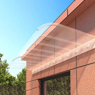 Doorzichtige Deurluifel - Regenscherm Buiten - Entree Beschermen - Duurzaam Polycarbonaat - 3mm Dik - Transparant