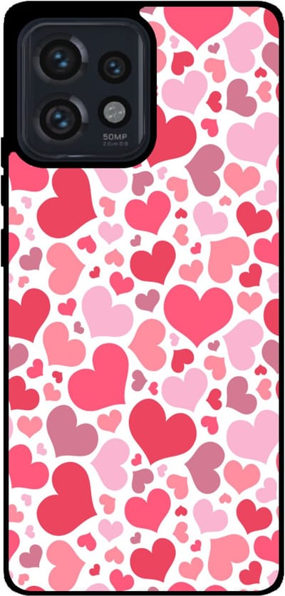 Smartphonica Telefoonhoesje Geschikt voor Motorola Edge 40 Pro / Edge Plus 2023 met Hartjes Print - Hearts Design TPU Backcover Case - Kinder Hoesje met Hartjes Design geschikt voor Motorola Edge 40 Pro;Motorola Edge Plus 2023