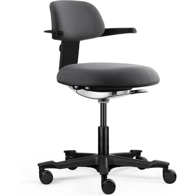 Werkstoel / draaistoel WORK 40 Zitting stof / rugleuning stof donkergrijs hjh OFFICE