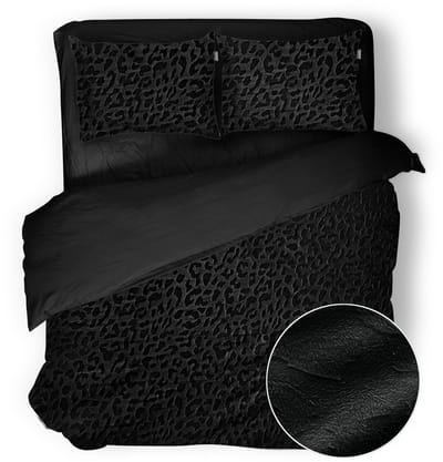 Eleganzzz Dekbedovertrek Micro Mink Leopard - Black - Dekbedovertrek 240x200/220cm - Velvet Dekbedovertrek - 100% Velvet - Lits Jumeaux dekbedovertrekken - Dierenprint Dekbedovertrek - Effen Dekbedovertrek