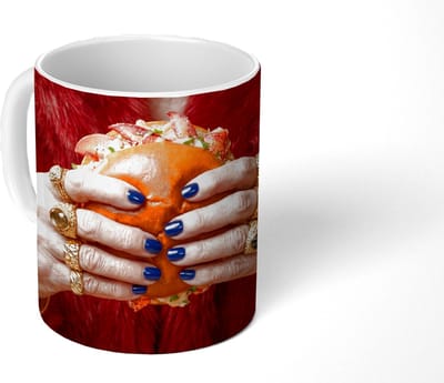 Mok - Koffiemok - Broodje - Bontjas - Goud - Mokken - 350 ML - Beker - Koffiemokken - Theemok