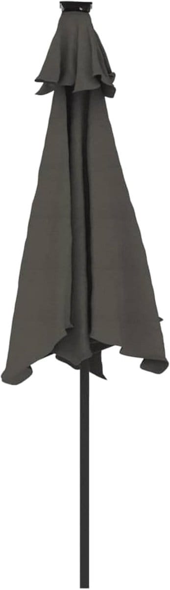 Tuinparasol XXL Dubbellaags Balkon & Terras Parasol met Zwengel – UV50+ Zonwering, Windbestendig, LED Zonneverlichting – Antraciet & Beige – Grote Buiten Paraplu voor Tuin, Balkon & Terras – Afmeti...