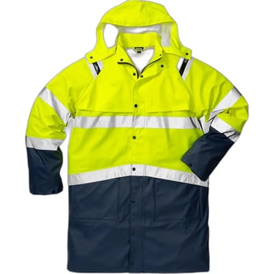 Fristads Hi Vis Regenjack Klasse 3 4634 Rs - Hi-Vis geel/marineblauw - 2XS