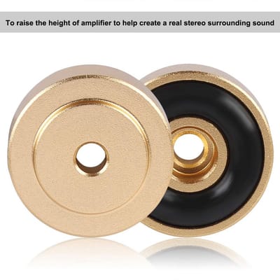Dailygoods- Schokdemper Hoogwaardige Aluminium - Versterker Voeten - Antislip Pads - Universele Isolatie - Duurzaam - Verhoogt Geluidskwaliteit - Versterkerpoot