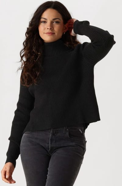 Minus Ava Knit Turtleneck Truien & vesten Dames - Sweater - Hoodie - Vest- Zwart - Maat XS