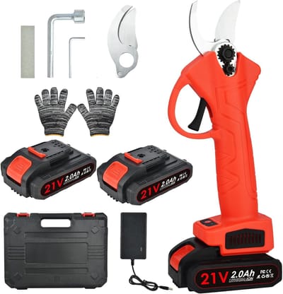 Elektrische Snoeischaar - Takken Knipper - Tuinonderhoud - 2 Batterijen Inclusief - 30mm Snijdiameter - Zwart