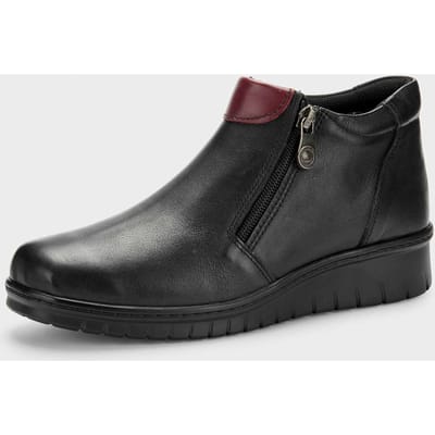 Leren enkellaarsjes met rits - zwart - Gr. 36 van Goldner Fashion