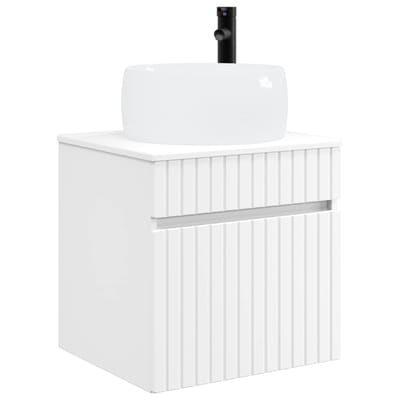 vidaXL - Wandgemonteerde - wastafelmeubel - Wit - 49 - x - 44,5 - x - 66 - cm