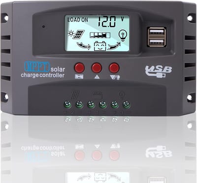 MPPT laadregelaar voor zonne-energie, waterdichte 12V/24V zonne-installaties met LCD-scherm en 100A vermogen