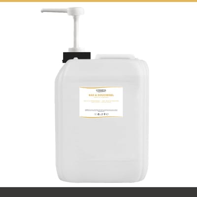 Bad & Douchegel - Vanille Karamel - Goudgeel/Parelmoer - 5 Liter - Cosmeya | Navullen.com Navullen Cosmeya.nl Ltr Jerrycan Met Pomp Navulling Navullen Shower gel Showergel Douche gel Shampoo Jerrycans Voordeelverpakking Body wash Gel douche