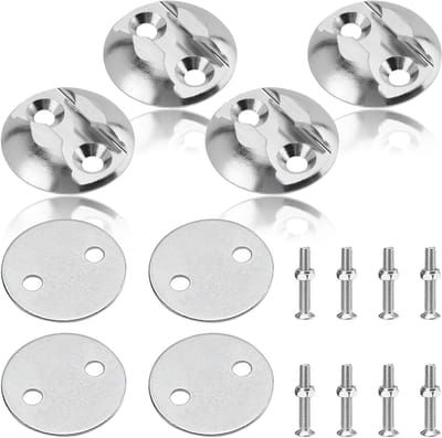 4-delige Aluminium Lashing Plate Set voor Trucks, Motorhomes en Motorfietsen met Bevestigingsschroeven en Ronde Ankerpunten