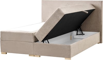 MAJOR - Boxspring - Taupe - 160 x 200 cm - Polyester