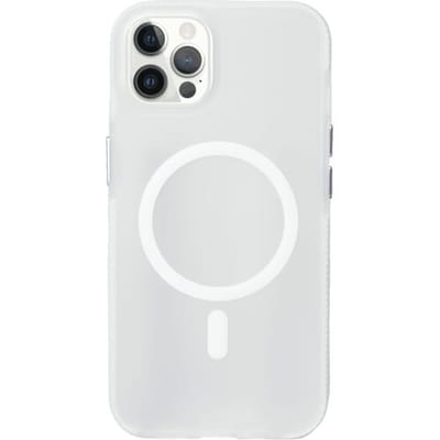 Coverzs smooth siliconen MagSafe case geschikt voor iPhone 12 Pro Max (transparant) - shockbestendig, MagSafe, premium bescherming, duurzaam