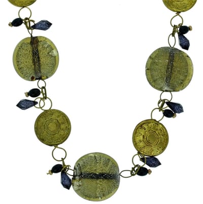 Behave - Lange ketting dames - goudkleur blauw - bohemian stijl