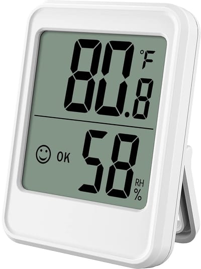 Binnen Hygrometer Thermometer - Temperatuur Vochtigheid - Woonklimaat Monitoren - Groot Display Smiley - 9.5 x 6.5 x 3.2 cm