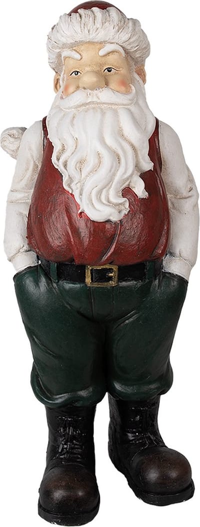 Clayre & Eef Beeld Kerstman 26x25x51 cm Rood Magnesium (MGO)