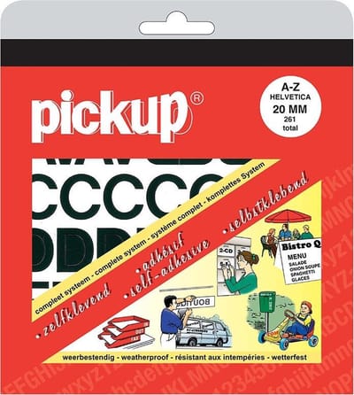 Pickup plakletters boekje Helvetica zwart - 20 mm