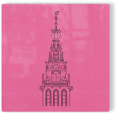 Tegeltje Nijmegen Sint-Stevenstoren roze zwart