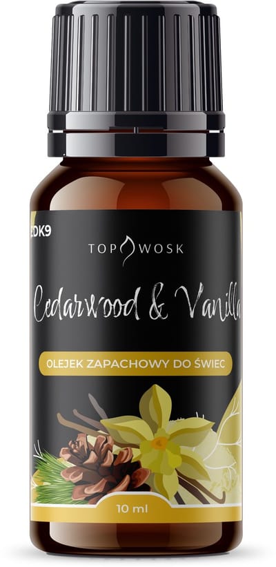 TopWosk Geurolie - Cedarwood & Vanilla - Kaarsen geur - Intensief aroma - Duurzaam en elegant