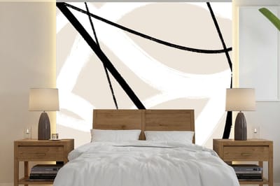 Behang - Fotobehang Lijn - Abstract - Minimalisme - Pastel - Breedte 300 cm x hoogte 300 cm