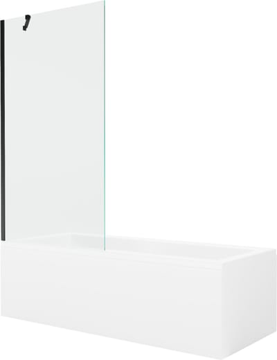 Mexen Cubik rechthoekig bad 170 x 70 met omkasting en 1-vleugelig scherm 90 , transparant, zwart - 550317070X9509000070