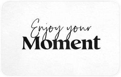 WC mat 80x50 cm - Antislip - Quotes - Enjoy your moment - Wit - Spreuk - Toiletmat - Vloermat - Douchemat - Toilet tapijt - Toiletmatten