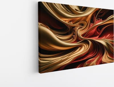 Saammp Canvas Schilderij - Rood - Zwart - Goud - Landschap - Natuur - 45x30 - Foto op canvas - Wanddecoratie - Muurdecoratie Woonkamer - Slaapkamer decoratie - Canvas Print