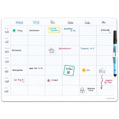 GreenStory - Familie Agenda - 6 Personen - Sticky Whiteboard - met Sticky Pen