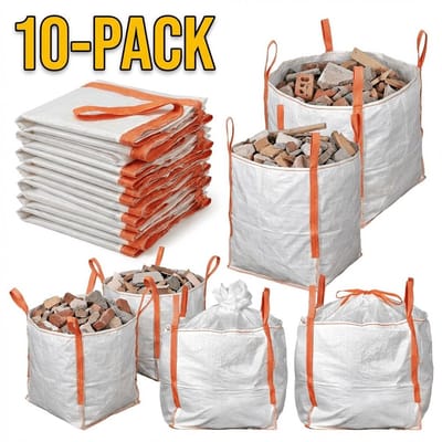 10x | Big Bag 90x90x90cm | 1000KG | Met vulschort | Bouwpuin