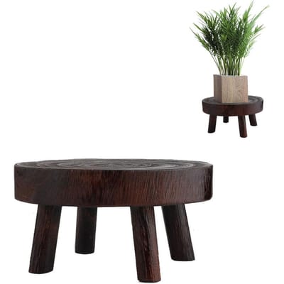 Tabouret Étagère à Fleurs en Bois Rehausseur Rond en Bois avec Pieds de 2,4 pouces de Hauteur Type 1