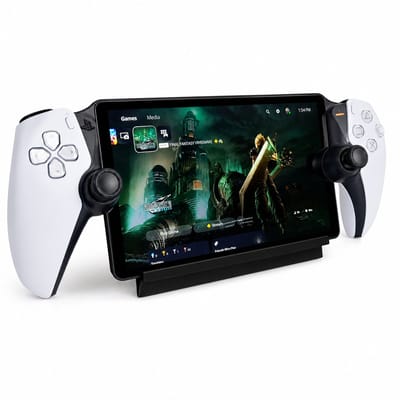 Standaard Geschikt voor PlayStation Portal – Gaming Stand met Oplaadpoort en Kabelopslag – Ergonomische Houder – Anti-Slip Basis – Zwart
