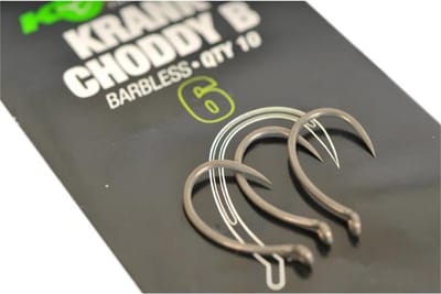 Krank Choddy Barbless Korda - Karper Haken - Karperhaken - Karper - Karpervissen - Karper Vissen