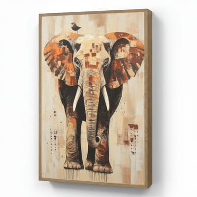 Wandlamp 70x100 cm - Oplaadbaar - Olifant - Slurf - Mozaïek - Abstract - Wandlampen binnen woonkamer - Slaapkamer lamp - Decoratieve nachtlamp - Vloerlamp draadloos