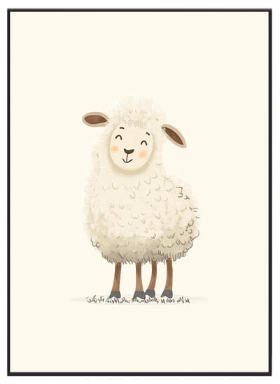 No Filter - Schaapje - Poster voor Baby- en Kinderkamer - A3 (30x40 cm) - 250 grams papier - Kinderkamer decoratie