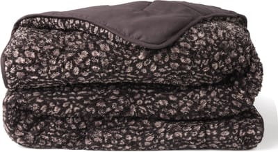 Soulsnooze Teddy Dekbed Panter Antraciet 140×200 - 2-in-1 Dekbed Zonder Overtrek - Wasbaar Dekbed zonder Hoes - Deken - Bedsprei - Fluffy Plaid